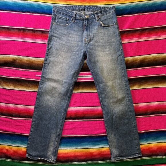 DSQUARED2 Jeans Mens Measure 32x31 Blue Light Med Wash Straight Leg Italy - Picture 2 of 9